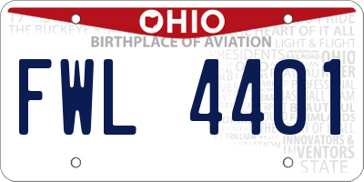 OH license plate FWL4401