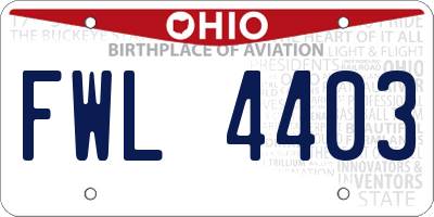 OH license plate FWL4403