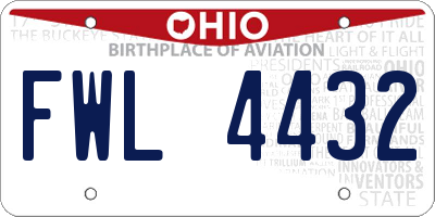 OH license plate FWL4432