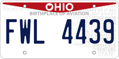 OH license plate FWL4439
