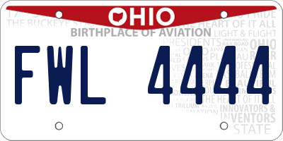 OH license plate FWL4444