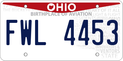 OH license plate FWL4453
