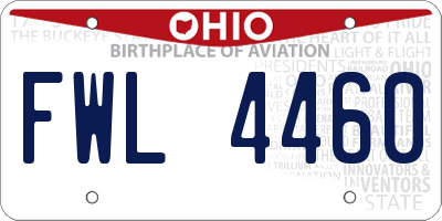 OH license plate FWL4460