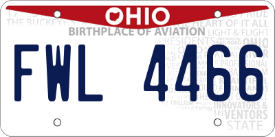 OH license plate FWL4466