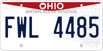 OH license plate FWL4485