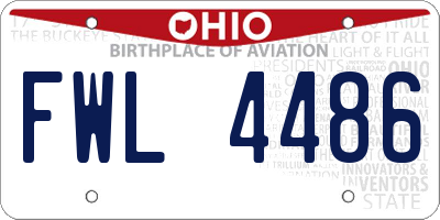 OH license plate FWL4486