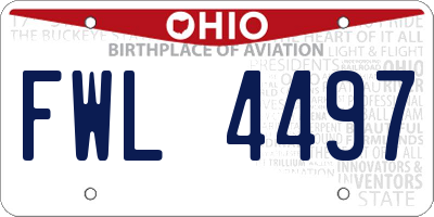 OH license plate FWL4497