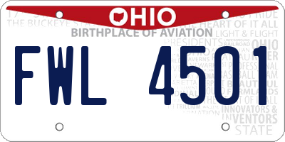 OH license plate FWL4501