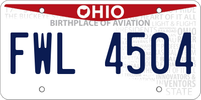 OH license plate FWL4504
