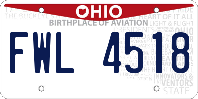 OH license plate FWL4518
