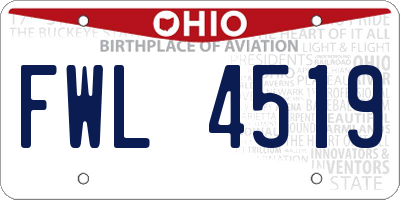 OH license plate FWL4519