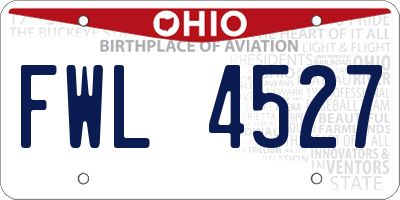OH license plate FWL4527