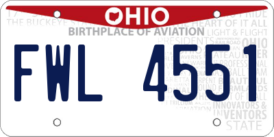 OH license plate FWL4551