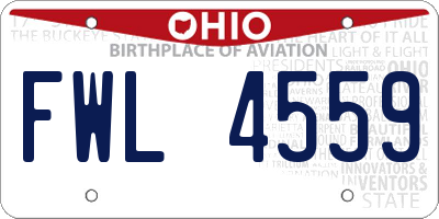 OH license plate FWL4559