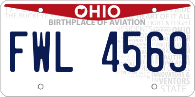 OH license plate FWL4569