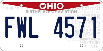 OH license plate FWL4571