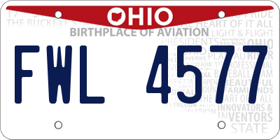 OH license plate FWL4577