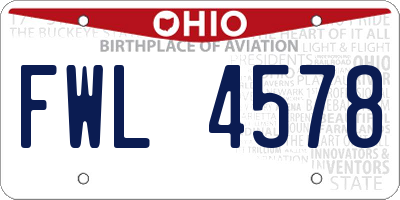 OH license plate FWL4578