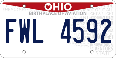 OH license plate FWL4592