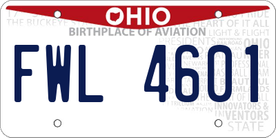 OH license plate FWL4601