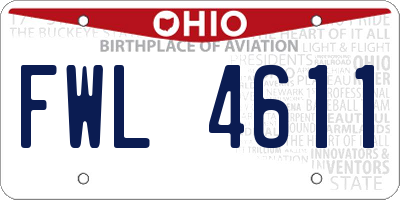 OH license plate FWL4611