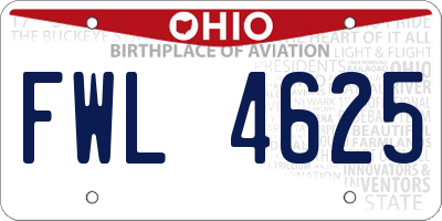 OH license plate FWL4625
