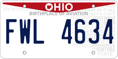 OH license plate FWL4634