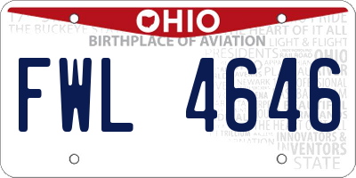 OH license plate FWL4646