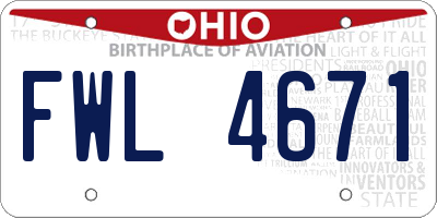 OH license plate FWL4671