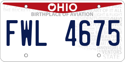 OH license plate FWL4675