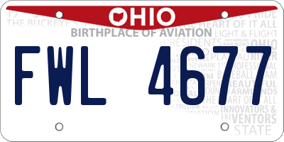 OH license plate FWL4677