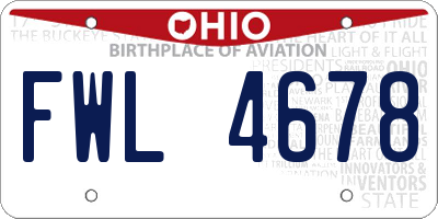 OH license plate FWL4678
