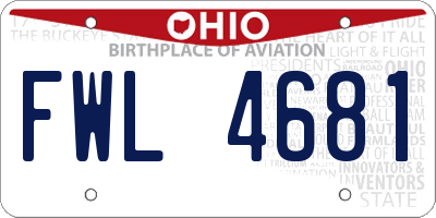 OH license plate FWL4681