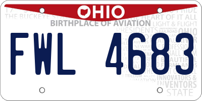 OH license plate FWL4683