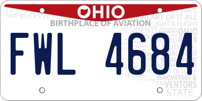 OH license plate FWL4684