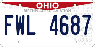 OH license plate FWL4687
