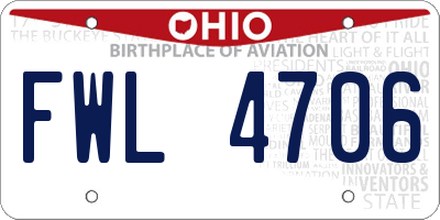 OH license plate FWL4706