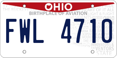 OH license plate FWL4710