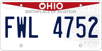 OH license plate FWL4752