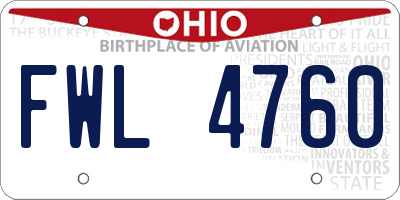 OH license plate FWL4760