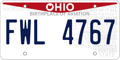 OH license plate FWL4767