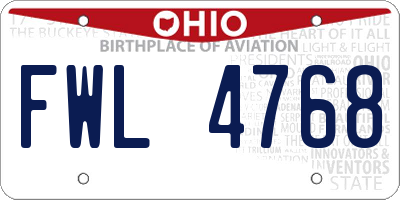 OH license plate FWL4768