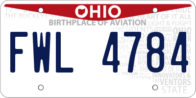 OH license plate FWL4784