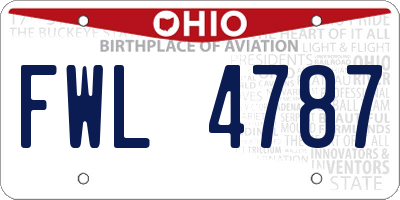OH license plate FWL4787