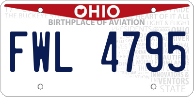 OH license plate FWL4795