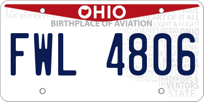 OH license plate FWL4806