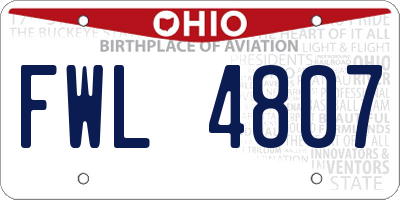 OH license plate FWL4807