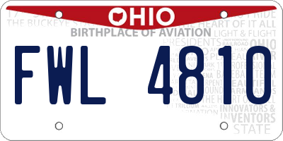 OH license plate FWL4810