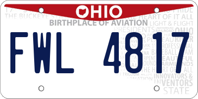 OH license plate FWL4817