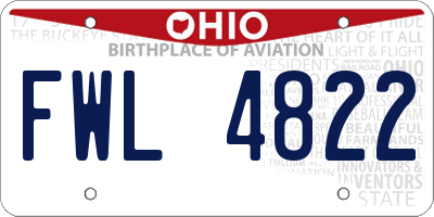 OH license plate FWL4822